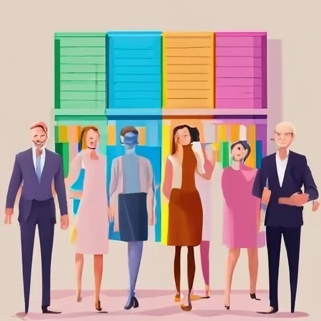 A drawing of people walking towards the camera discussing fractional service benefits